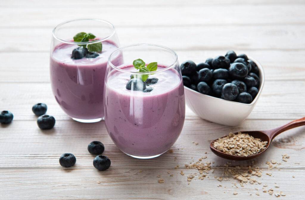 Ontbijtshake met blauwe bessen