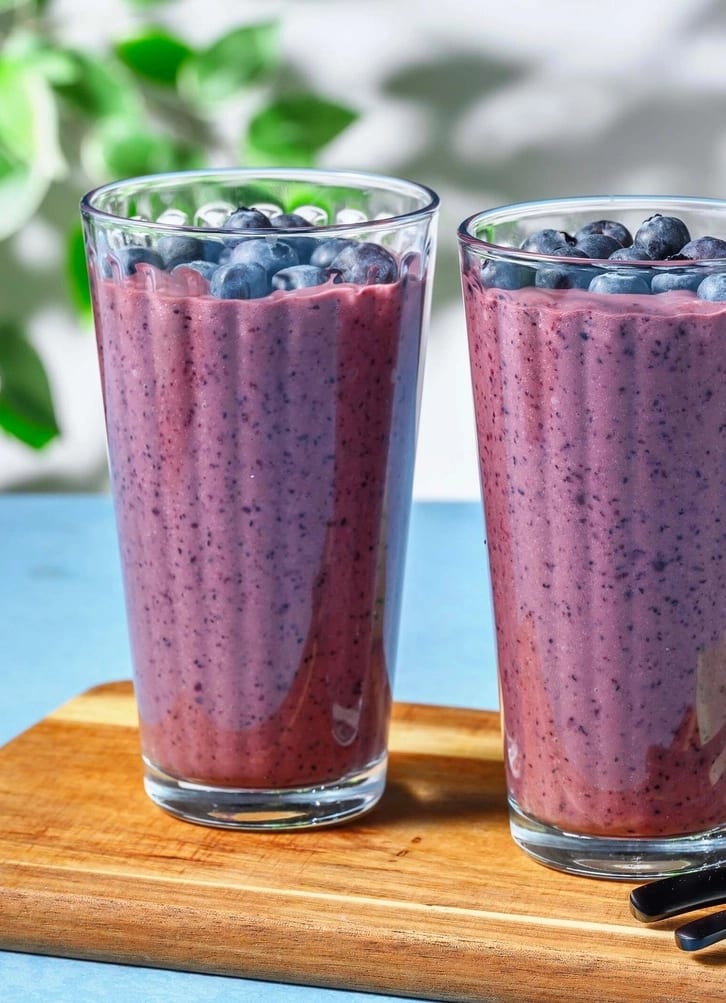 Ontbijtshake met blauwe bessen